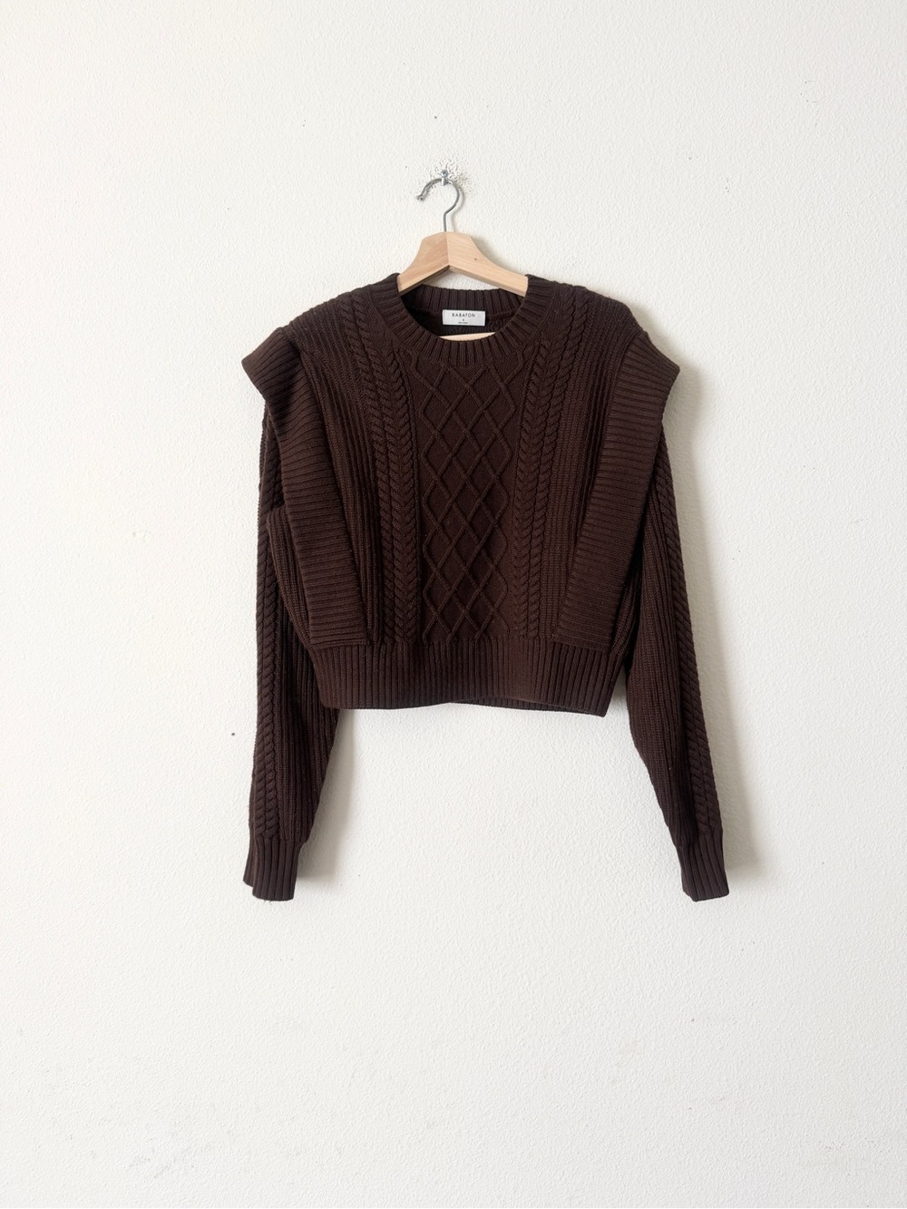 Aritzia Babaton SMALL 100% wool Seek knit sweater in brown